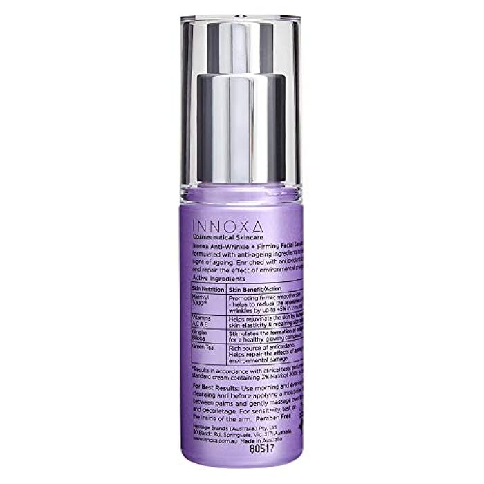 Innoxa Anti-Wrinkle + Firming Facial Serum Anti-Ageing Vitamin-Packed Skin Care Beauty 30ml - Image 4