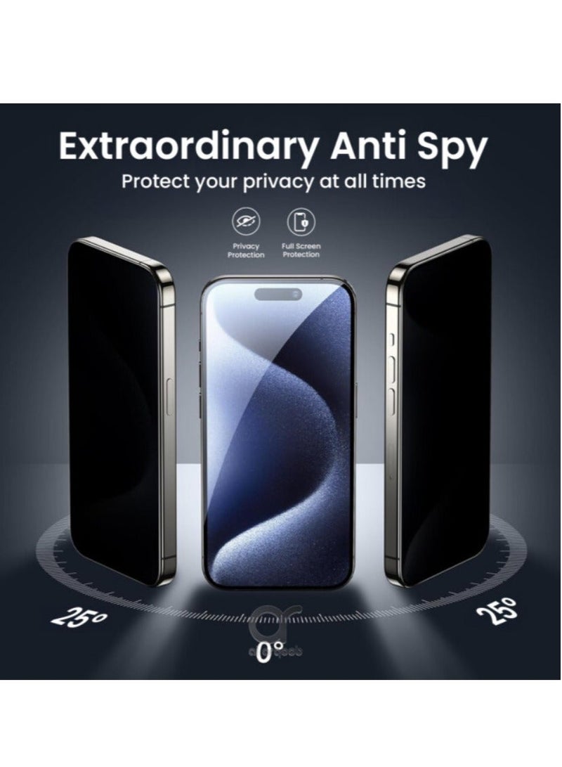 Amigo IPhone 15+ PLUS AMIGO.GA Privacy Tempered Glass Screen Protector - Image 1