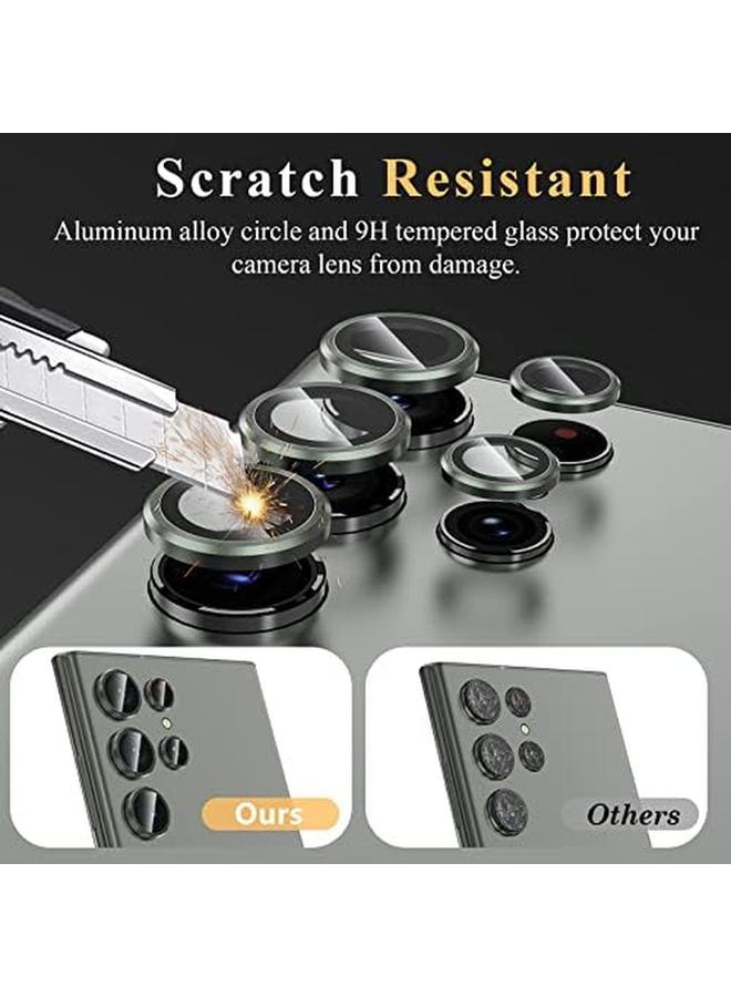 erorex 5 In 1 Camera Lens Protector For Samsung S23 Ultra Scratch Resistant Ultra Thin Tempered Glass With Aluminum Edge Drop Proof Alloy Camera Screen Protector For S23 Ultra S23 Ultra Green  - Image 2
