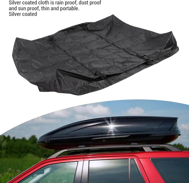 Focket Car Rooftop Cargo Cover, 420D Silver Coated Oxford Fabric Waterproof Car Top Luggage Rack Cover, Foldable Roof Top Cargo Bag Covers for Road Trips and Family Vacations - Image 3