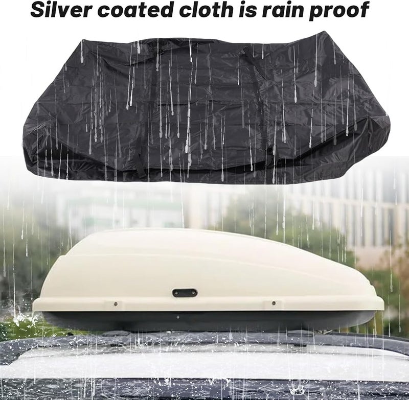 Focket Car Rooftop Cargo Cover, 420D Silver Coated Oxford Fabric Waterproof Car Top Luggage Rack Cover, Foldable Roof Top Cargo Bag Covers for Road Trips and Family Vacations - Image 2