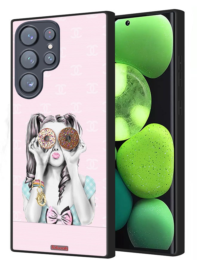 Tolwak Samsung Galaxy S23 Ultra 5G Protective Case Cover Holding Two Donuts - Image 1