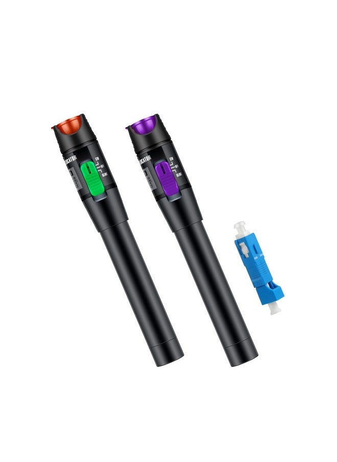 MSDADA 2Pcs Visual Fault Locator Fiber Optic Tester - VFL Fiber Optic Cable Tester Meter with SC to LC Adapter - Fiber Optic Tools Source Tester Kit for LC/FC/SC/ST Connector, Network Cable Test  - Image 1