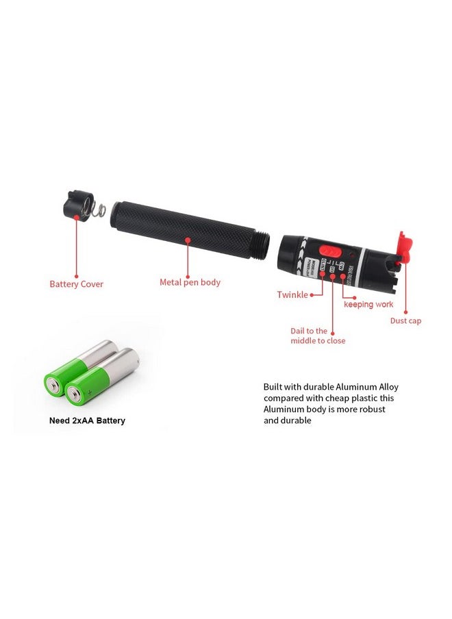 MSDADA 2Pcs Visual Fault Locator Fiber Optic Tester - VFL Fiber Optic Cable Tester Meter with SC to LC Adapter - Fiber Optic Tools Source Tester Kit for LC/FC/SC/ST Connector, Network Cable Test  - Image 2