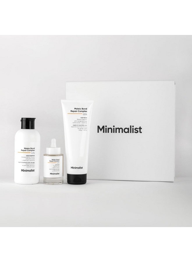 منيماليست مجموعة هدايا للعناية بالشعر من ماليك بوند ريبير | سيروم للشعر، شامبو، قناع ثلاثي - Image 1