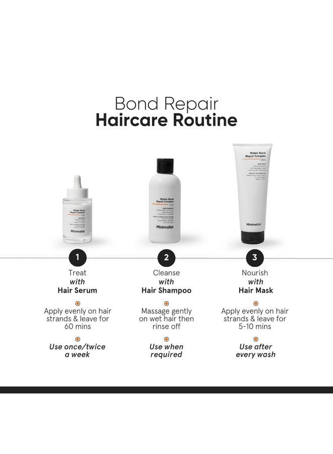 منيماليست مجموعة هدايا للعناية بالشعر من ماليك بوند ريبير | سيروم للشعر، شامبو، قناع ثلاثي - Image 4