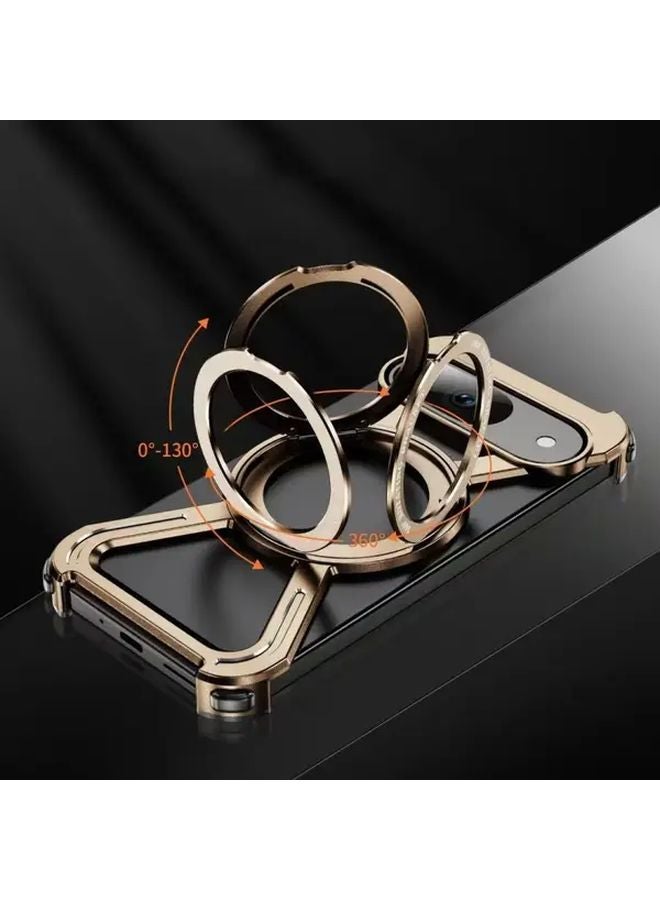 Magnetic Stand Skeleton Hollow Case For Google Pixel 9 Pro Fold Grey - Image 4