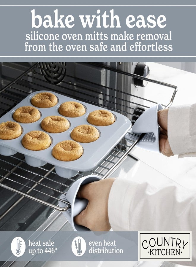 Country Kitchen طقم أدوات خبز قابلة للتكديس وغير لاصقة من كانتري كيتشن - طقم فاخر شديد التحمل، متين، سهل الفك، 8 قطع، أزرق فاتح - Image 4