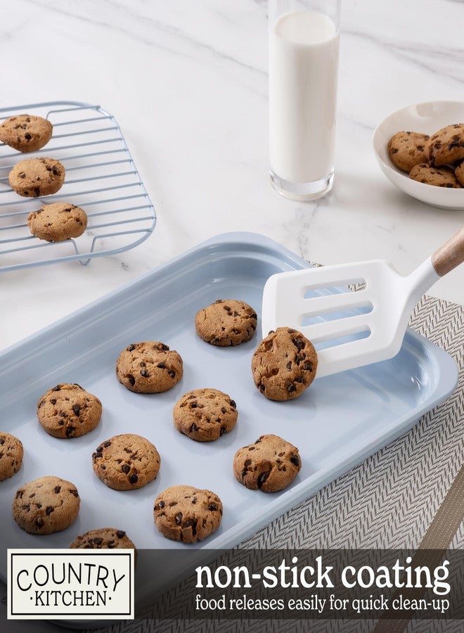 Country Kitchen طقم أدوات خبز قابلة للتكديس وغير لاصقة من كانتري كيتشن - طقم فاخر شديد التحمل، متين، سهل الفك، 8 قطع، أزرق فاتح - Image 5