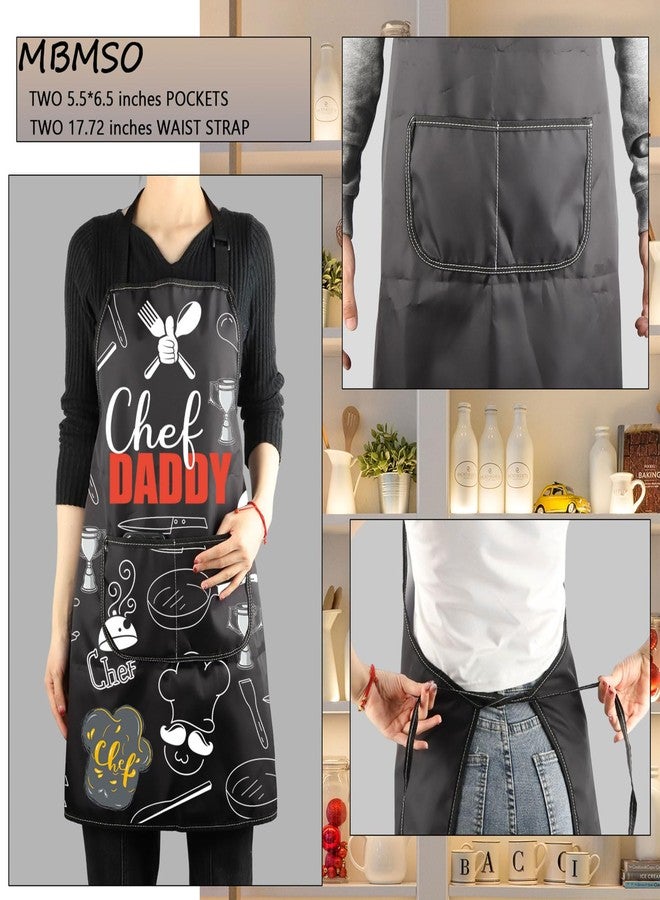 MBMSO Chef Daddy Apron for Dad Chef Gift Dad Kitchen Cooking Apron Grill Daddy Apron for Men Father's Day Gift for Papa Apron (Chef Daddy Apron-b) - Image 3