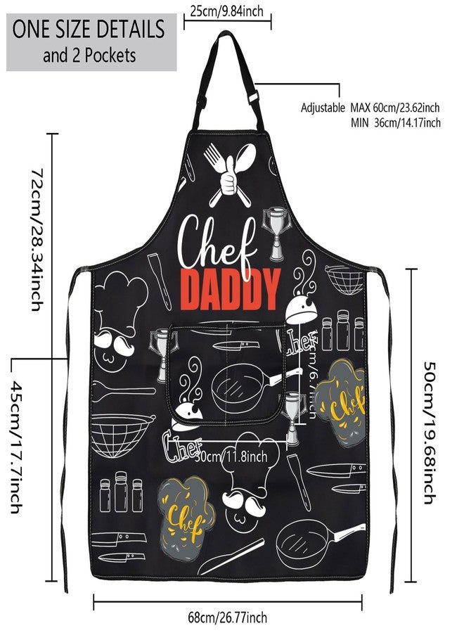 MBMSO Chef Daddy Apron for Dad Chef Gift Dad Kitchen Cooking Apron Grill Daddy Apron for Men Father's Day Gift for Papa Apron (Chef Daddy Apron-b) - Image 2