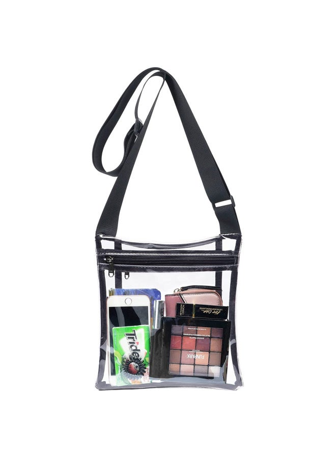 Black Transparent Bag Cosmetics Storage Zipper Bag Small Travel Outdoor Concert Sports Beach Bag-Color:Packing Size: 27 * 23 * 2 Cm-Capacity:Small Color - Image 5