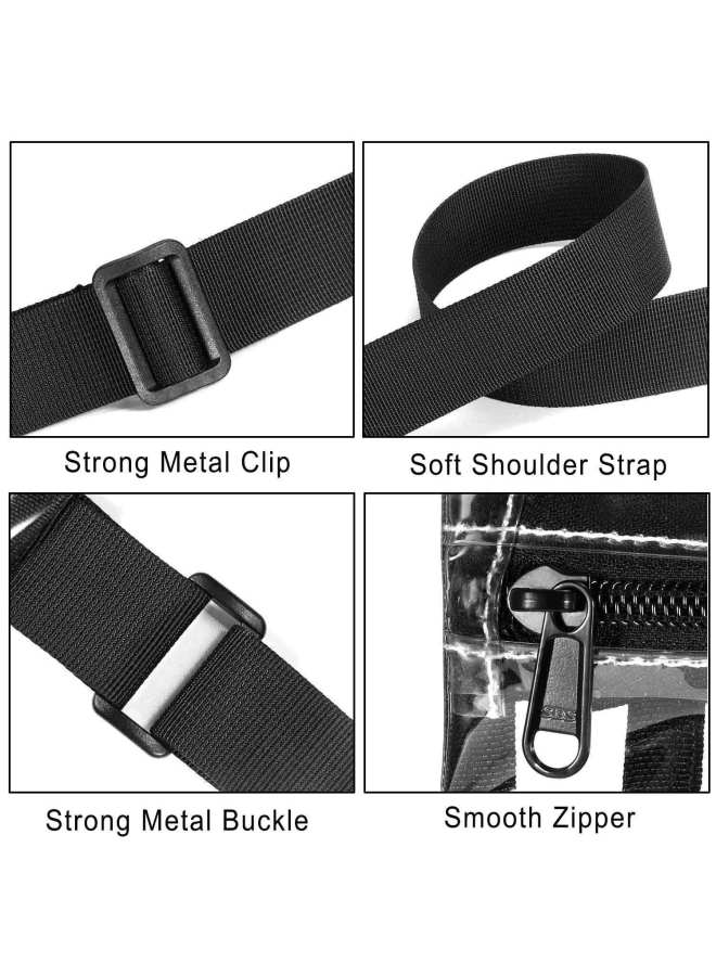 Black Transparent Bag Cosmetics Storage Zipper Bag Small Travel Outdoor Concert Sports Beach Bag-Color:Packing Size: 27 * 23 * 2 Cm-Capacity:Small Color - Image 3