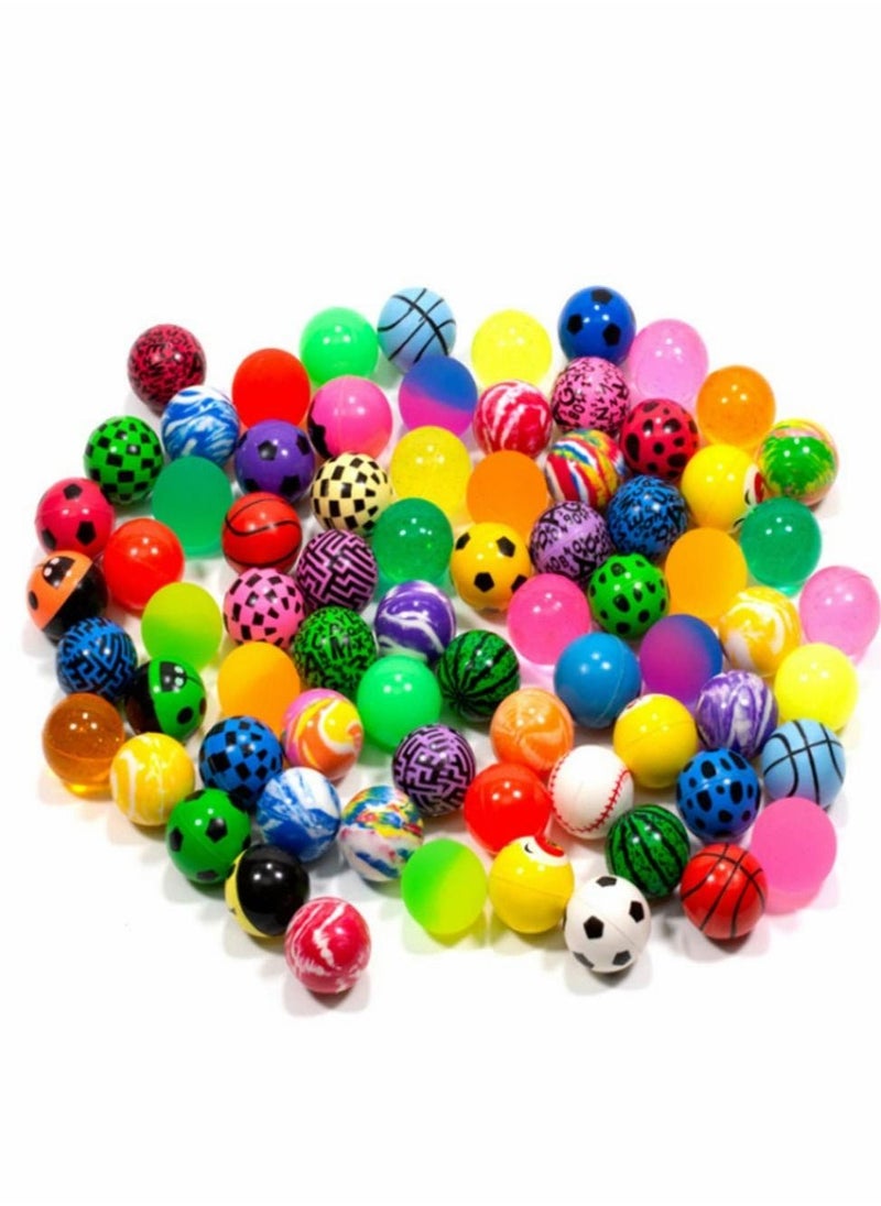 Excefore - Bouncy Ball, ICY for Kids,Bowling Bounce, 50 Pieces Assorted Colorful Bulk Mixed Pattern, High Bouncing Party Favors, Prizes, Birthdays Gift - Image 1