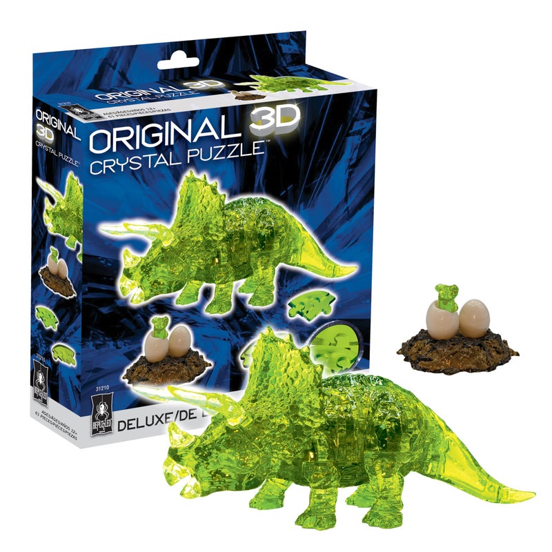 BePuzzled Triceratops with Baby Deluxe Original 3D Crystal Puzzle Perfect for Puzzlers Ages 12 and Up Challenging to Complete and Beautiful to Display Collect Them All - Image 2