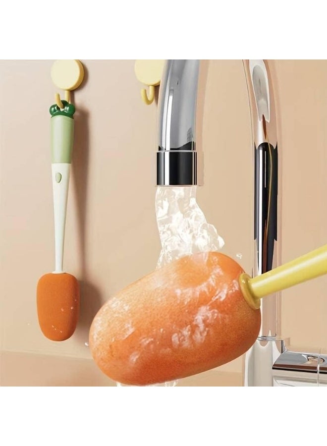 رونق 3 في 1 فرشاة تنظيف الببرونه والأكواب متعددة الاستخدامات 3 في 1: فرشاة إسفنجية طويلة للزجاجات، وفرشاة صغيرة دقيقة لتنظيف الحلمات والشفاطات، وفرشاة خاصة لتنظيف الفوهات والشقوق الضيقة - مجموعة متكاملة للعناية المثالية بنظافة مستلزمات طفلك وأدوات المطبخ. - Image 2