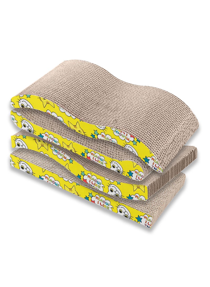 CATANES 4 Pack Cat Scratcher Cardboard Cat Scratch Pad with Premium Scratch Textures Design Durable Cat Scratching Pad Reversible - Image 2