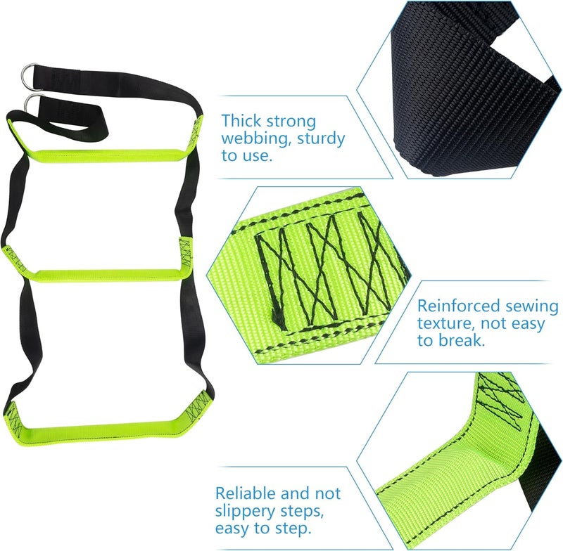 itayak 3 Step Boat Rope Ladder, Foldable Assist Boarding Outdoor Climbing Rope Ladder for Inflatable Boat, Pontoon Boat, Sailboat, Kayak, Motorboat, Canoeing - Image 3