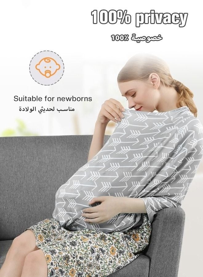 دوكو غطاء الرضاعة للأمهات الرضاعة الطبيعية - يوفر خصوصية ٣٦٠ درجة للأمهات المرضعات، ويمكن استخدامه كغطاء للأطفال في عربات الأطفال ومقاعد السيارات وعربات التسوق، وهو هدية رائعة للأولاد والبنات في حفلات الو - Image 3