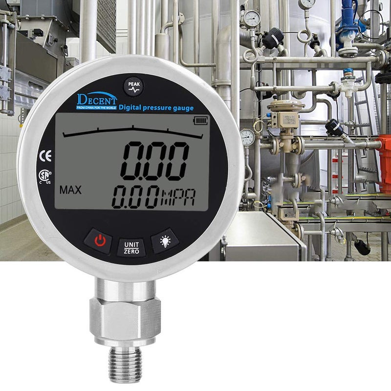 Walfront Digital Pressure Gauge G 1/4 Male Connector, Oil Gas Water Pressure Gauge 400BAR 0-40Mpa 5800PSI - Image 5