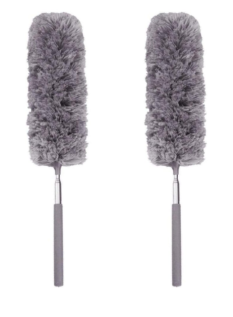 2Pcs Creative Stretch Extend Microfiber Dust Shan Adjustable Feather Duster Household Dusting Brush, Extra Long 80CM Feather Duster for Cleaning High Ceiling Fan, Interior Roof, Cobweb, Gap Dust  - Image 1