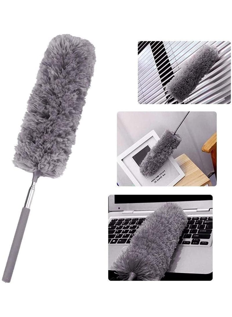 2Pcs Creative Stretch Extend Microfiber Dust Shan Adjustable Feather Duster Household Dusting Brush, Extra Long 80CM Feather Duster for Cleaning High Ceiling Fan, Interior Roof, Cobweb, Gap Dust  - Image 2