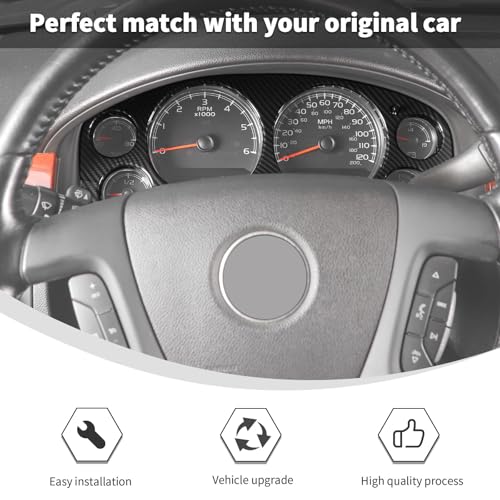 Linskip Dashboard Panel Trim Compatible with Avalanche/Suburban/Tahoe/Silverado 1500 & Yukon/Sierra 2007-2013, Dash Instrument Frame Cover, Interior Accessories(Black Carbon) - Image 3