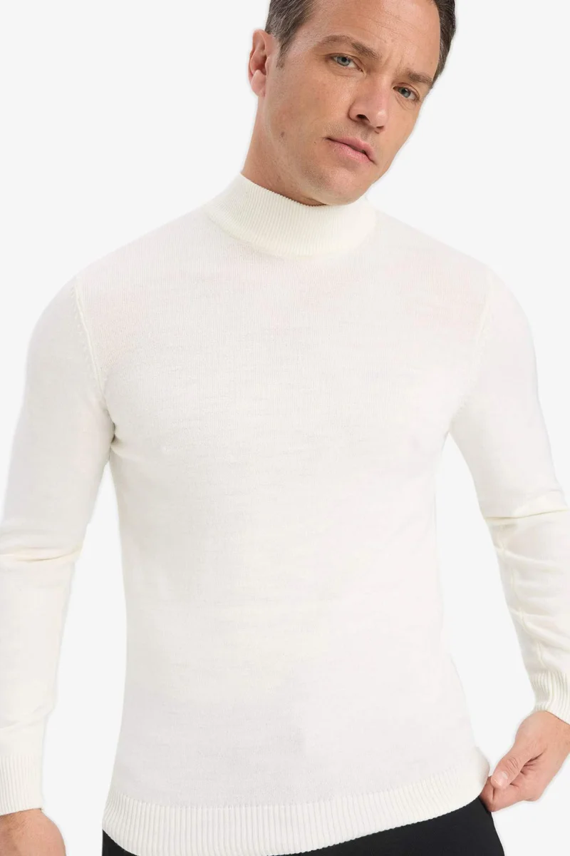 Defacto Slim Fit Turtleneck Basic Knit Pullover