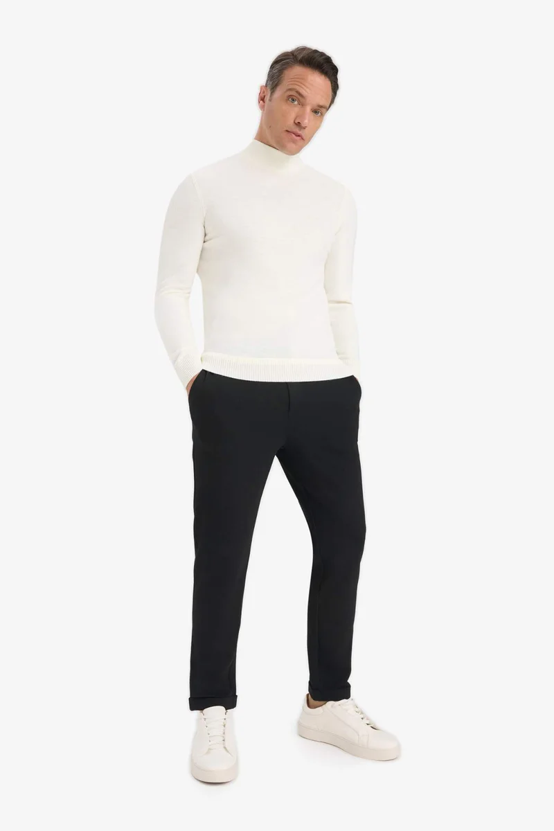 Defacto Slim Fit Turtleneck Basic Knit Pullover
