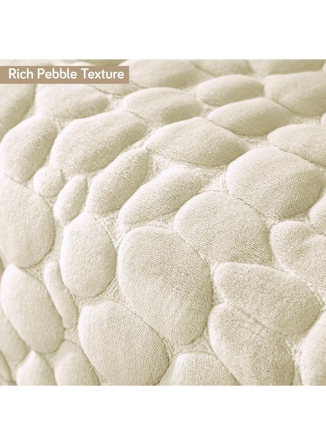HOKIPO Premium Pebble Milk Velvet Anti Slip Sofa Cover Mat with 2 Armrest Cover, 1 Seater, Bliss White (AR-5020-WHT + AR-5150-WHT*2) - Image 4