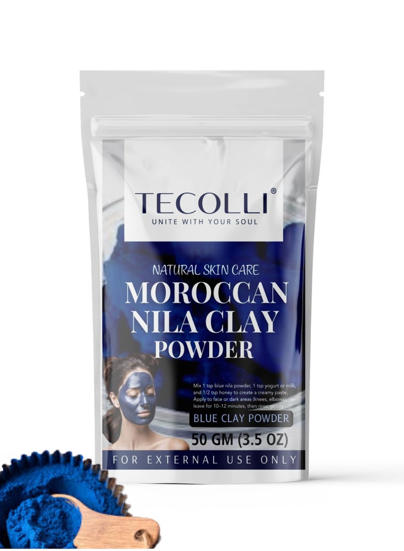 TECOLLI Moroccan Nila Powder – 100% Natural Skin Brightener, Anti-Acne Treatment, Dark Spot Reducer & Skin Tone Equalizer, Promotes a Healthy Glow – 50g - Image 1