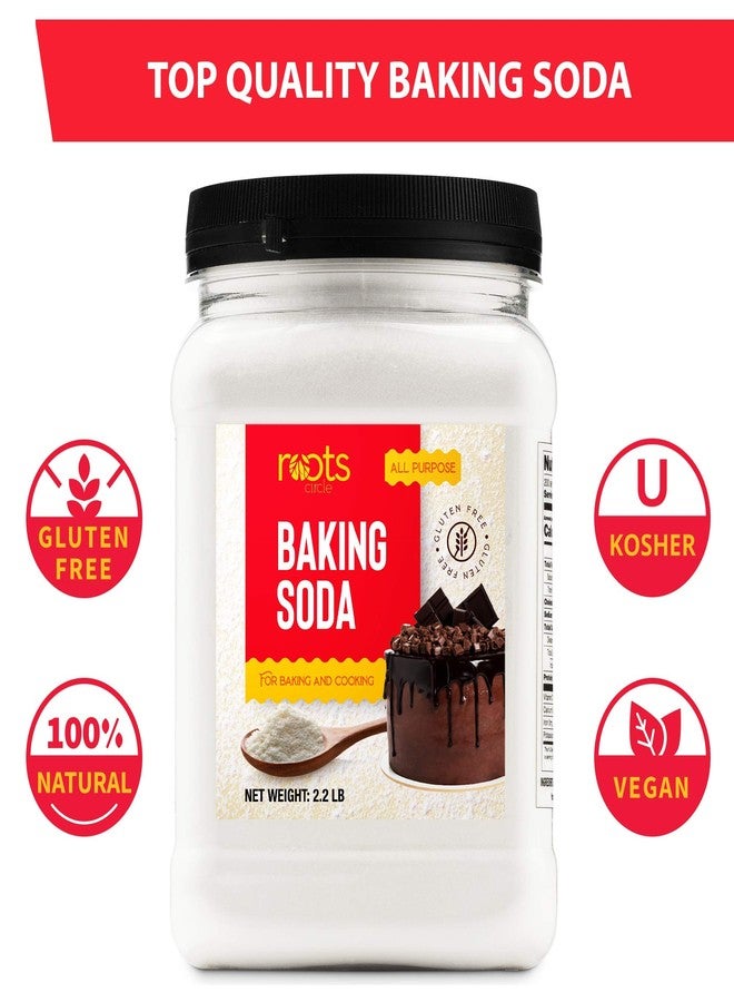 Roots Circle Baking Soda Bulk | 1 x 35.2oz Large Airtight Container | Pure Sodium Bicarbonate for Cooking, Baking, Cleaning, Laundry, Deodorizing, Gardening | Gluten Free, All-Natural Food Grade - Image 2