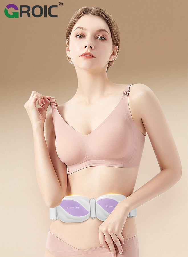 GROIC Slimming Belt, Abdominal Massager Portable Weight Loss Machine,Heating Pad for Period Cramps, Electric Waist Belt Device,Electric Fast Heating Belly Wrap Belt,Waist Vibration Massager - Image 4