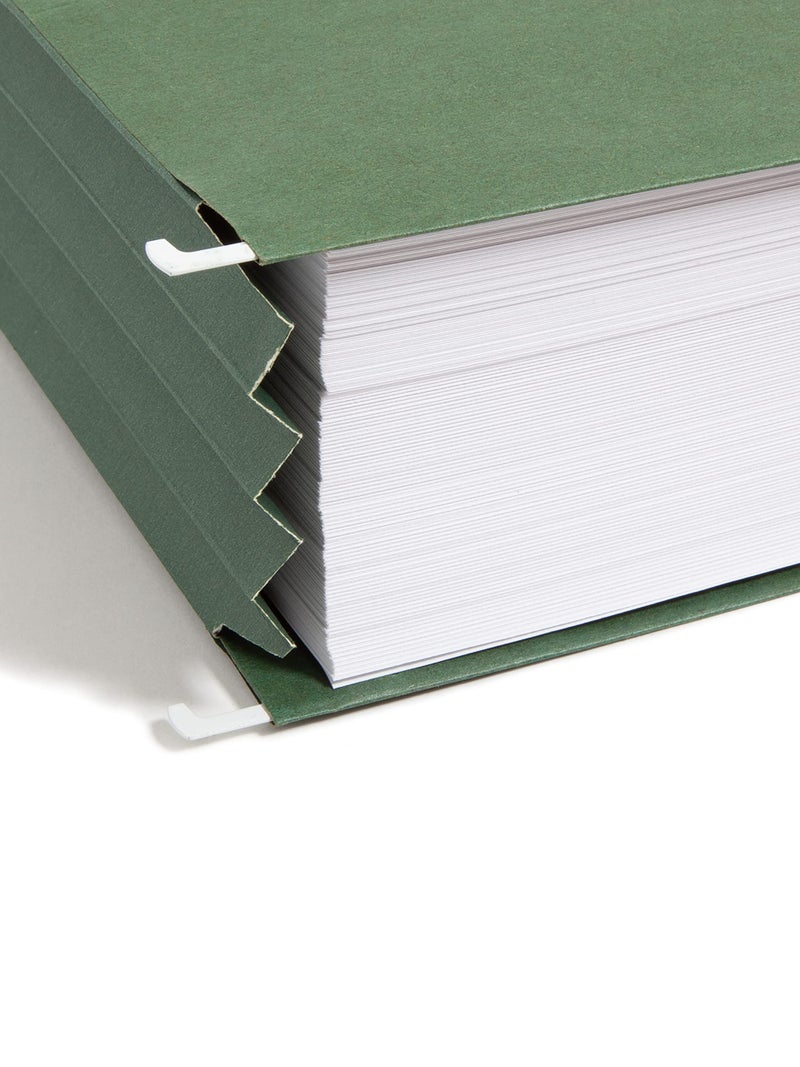Smead 100% Recycled Hanging Pocket with Full-Height Gusset, 3-1/2" Expansion, Letter Size, Standard Green, 10 per Box (64226) - Image 5