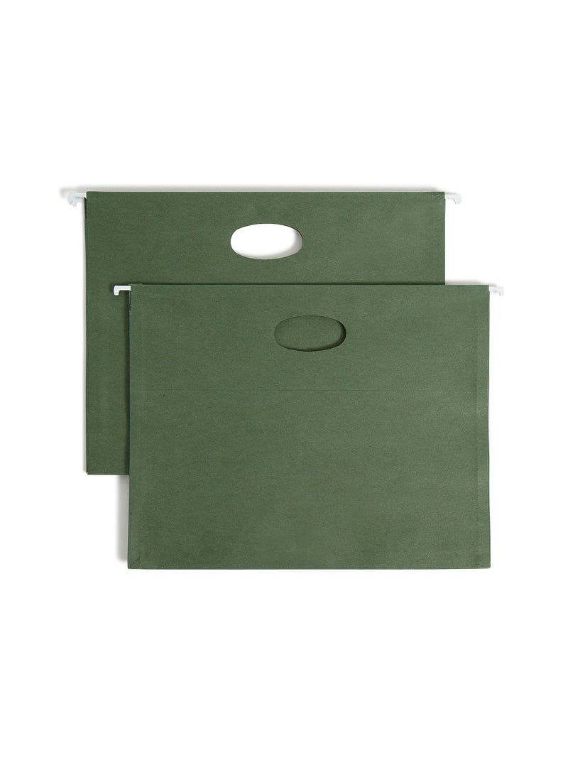 Smead 100% Recycled Hanging Pocket with Full-Height Gusset, 3-1/2" Expansion, Letter Size, Standard Green, 10 per Box (64226) - Image 1