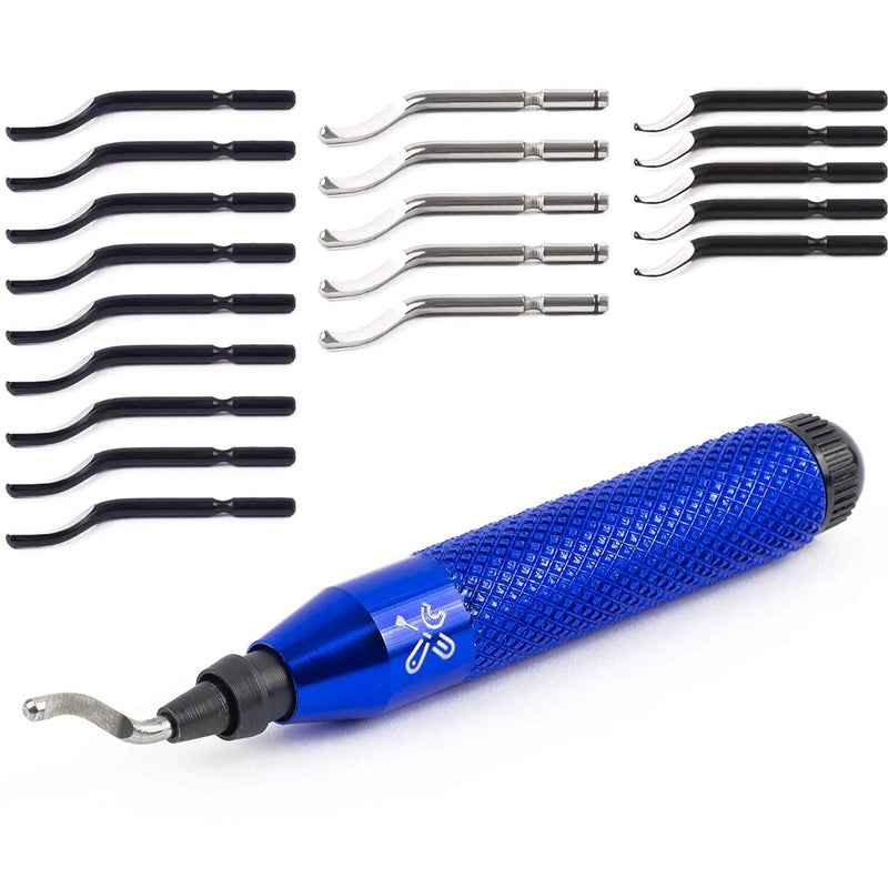 Broadbasic Deburring Tool Kit with 20 High-Speed-Steel Blades | Edge Burr Remove for Metal, PVC Plumbing Pipe, 3D Printing, Plastic, Copper, Resin Art - Image 1