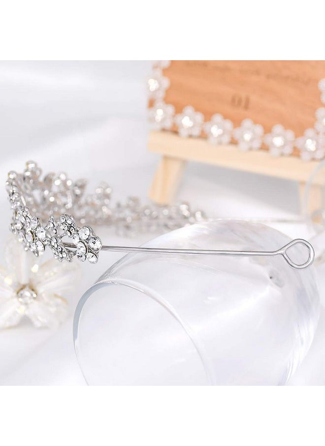 CROWNFAN Rhinestone Crystal Tiaras and Crowns Headband For Women Birthday Pageant Wedding Prom Princess Crown (A-003 Silver)  - Image 5