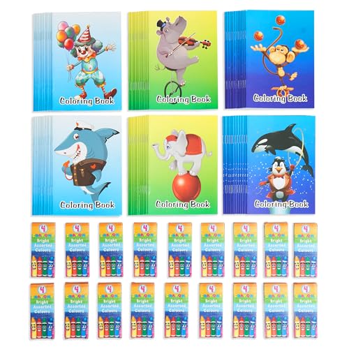 THE TWIDDLERS Bundle Pack of 72 Mini Coloring Books with 18 Boxes of Crayon Crayons Party Favors for Kids Ages 48 DIY Art Drawing Book Goodie Bag Fillers Classroom Rewards Birthday Giveaways - Image 1