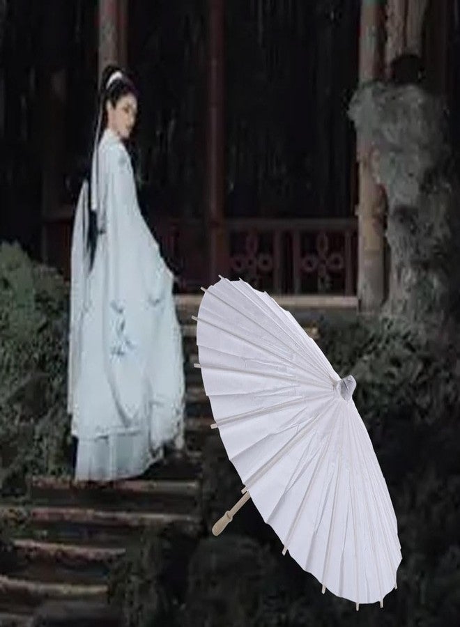 Kopida مظلة ورقية بيضاء عدد 2، مظلة ورقية زيتية، مظلة يدوية الصنع، مظلة مزخرفة، ديكور حفلات الزفاف، دعامة تصوير (30 سم/11.81 بوصة) - Image 5