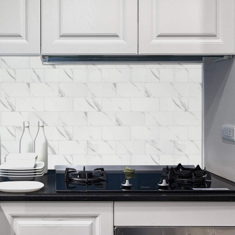 Be nice Peel and Stick Backsplash Large Bathroom Subway Tiles,Kitchen Shower Wall Stickers Waterproof(23Tiles) Fishbelly White - Image 5