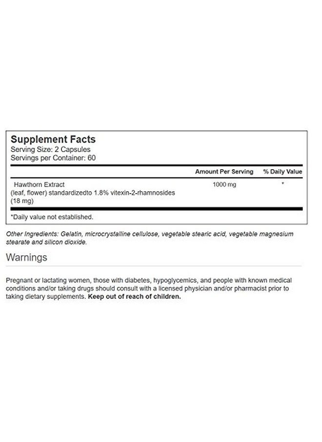 Vitacost Brand Vitacost Standardized Hawthorn Extract 1000 Mg Per Serving 120 Capsules  - Image 3