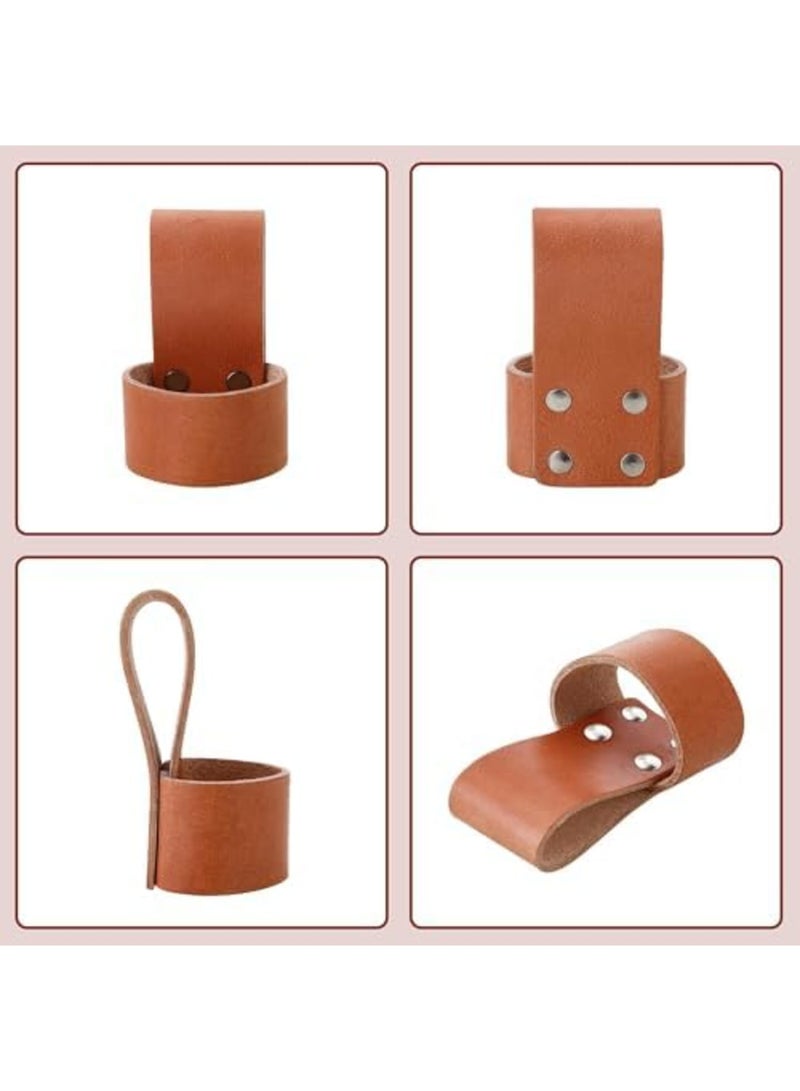 سيوسي 2 Packs Leather Hammer Holder - Handmade Premium Tool Holster with Belt Loop for Hammers, Axes, Hatchets and Woodwork  Handcraft, Multi Tool Hammer Holder, Small Hammer Hatchet Carrier Holster, Brown - Image 3