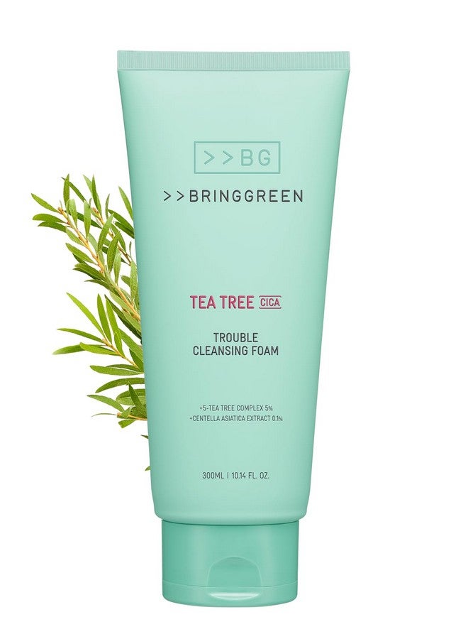 برينج جرين منظف رغوي خفيف لتنظيف البشرة من شجرة الشاي سيكا، يزيل الرؤوس السوداء والرؤوس البيضاء وبقايا الوجه للبشرة الحساسة المتهيجة (10.1 أونصة سائلة. 300 مل) - Image 1