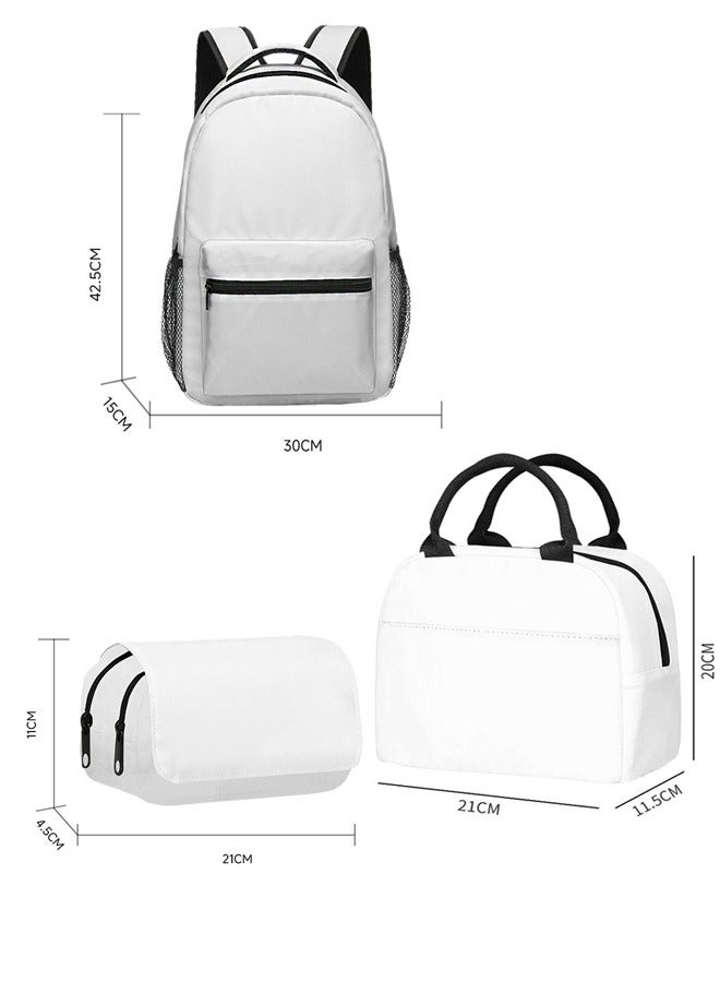 general Minecraft School Bag, Backpack Lunch Bag Double Pencil Case Three-Piece Set for Primary and Secondary School Students - Image 2