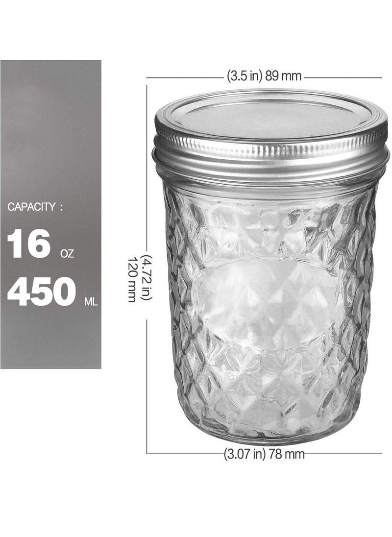 Y&D Jars with Lids and Bands, Regular Mouth Jars, Ideal for Jams, Jellies, Conserves, Preserves, Pizza Sauce(Diamond 16OZ 12PCS)  - Image 5