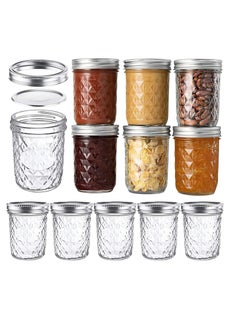 Y&D Jars with Lids and Bands, Regular Mouth Jars, Ideal for Jams, Jellies, Conserves, Preserves, Pizza Sauce(Diamond 16OZ 12PCS)  - Image 1