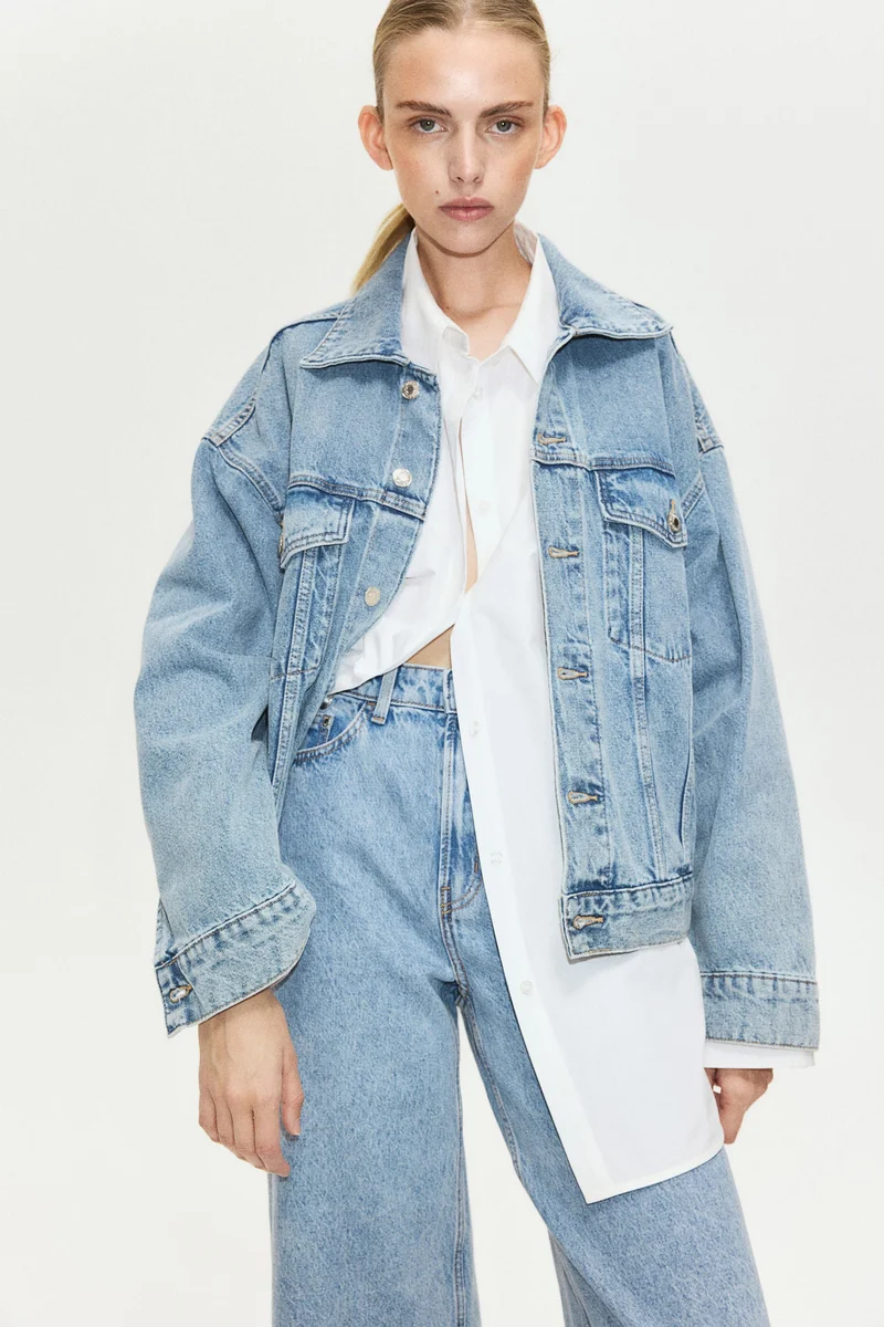 اتش اند ام جينز بقصة كيرفي وخصر عالي للغاية