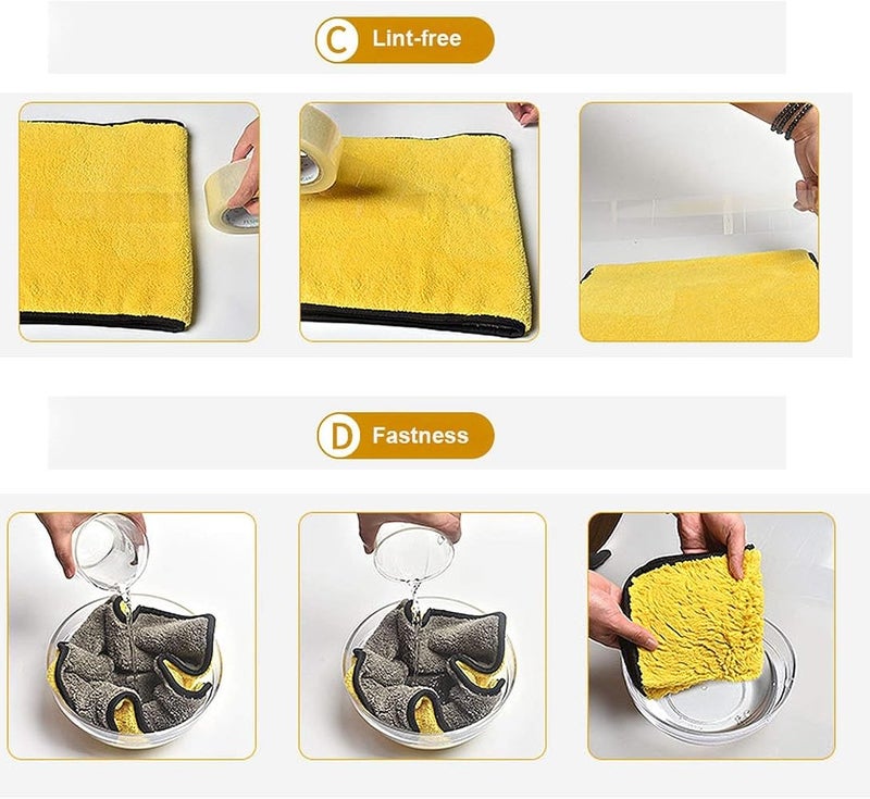 ShowTop Car Drying Towel,ShowTop Free Microfiber Cleaning Cloth,Premium Professional Soft Microfiber Towel,Super Absorbent Detailing Towel for Car/Windows/Screen/Kitchen,40x30cm 3Pack - Image 3