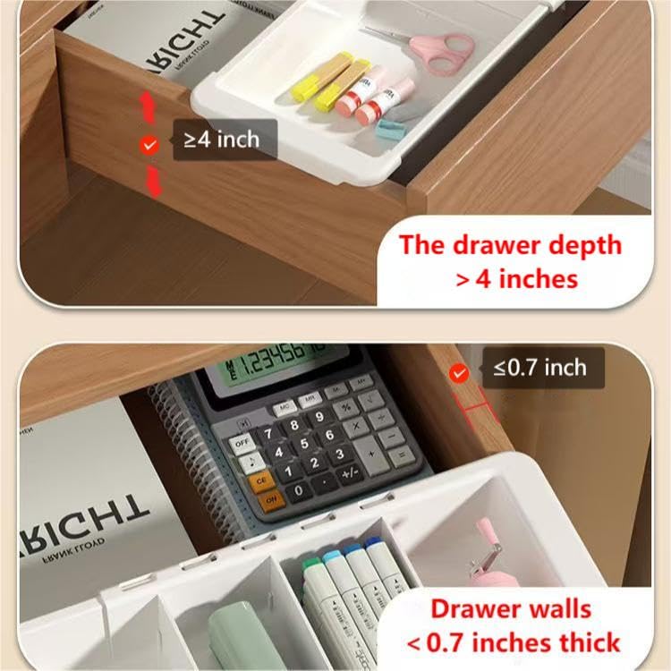 YOOUSOO Expandable Drawer Organizer, 2 PCS Adjustable Drawer Organizer Trays, Drawer Dividers Organizers and Storage For Office Supplies, Pens, Makeup,Utensils, Tools, Flatware and Junks, White - Image 4