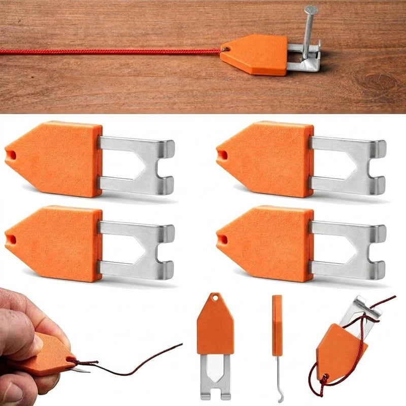 Set Of 4 Rope Anchor Hooks Handy Chalk Line Anchor Tool Designed For One Handed Use In Carpentry Home Improvement And Outdoor Activities - Image 1